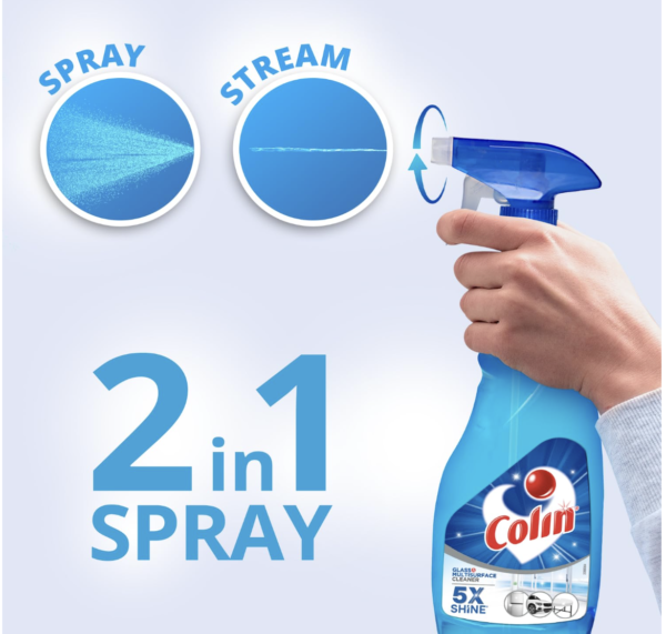 Screenshot 2026-07-04 at 1.05.46 AM Colin Glass and Surface Cleaner Liquid Spray, 750 ml (Pack of 2) | India's #1 Glass Cleaner | Glass Cleaner for Car, Kitchen and Home Surfaces | Multi Surface Cleaner
