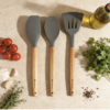 Screenshot 2026-07-04 at 1.12.57 AM Sakoraware Silicone Spatula Set with Wooden Handle Kitchen Tools Mixing | Serving Cooking Spoon | Turner | Soup Ladle | Non-Stick | BPA Free Kitchen Tools Set of 3 (Black)
