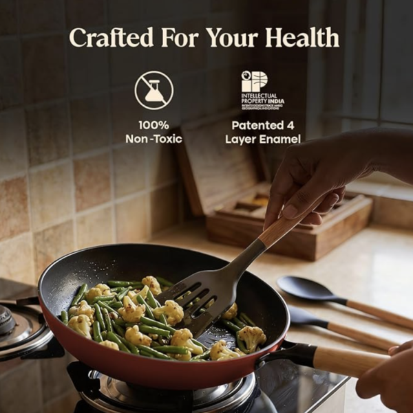 Screenshot 2026-07-04 at 1.13.16 AM Sakoraware Silicone Spatula Set with Wooden Handle Kitchen Tools Mixing | Serving Cooking Spoon | Turner | Soup Ladle | Non-Stick | BPA Free Kitchen Tools Set of 3 (Black)