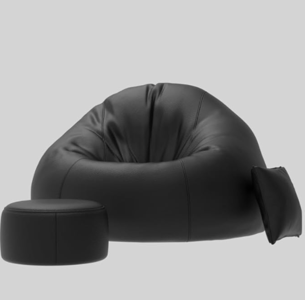 Screenshot 2026-07-04 at 1.14.03 AM Sattva Classic XXXL Bean Bag with Pocket Filled with Beans | Faux Leather Teardrop Bean Bag for Adults & Teens | Pre-Filled Comfortable Seating for Bedroom, Living Room, Office, Home – Black