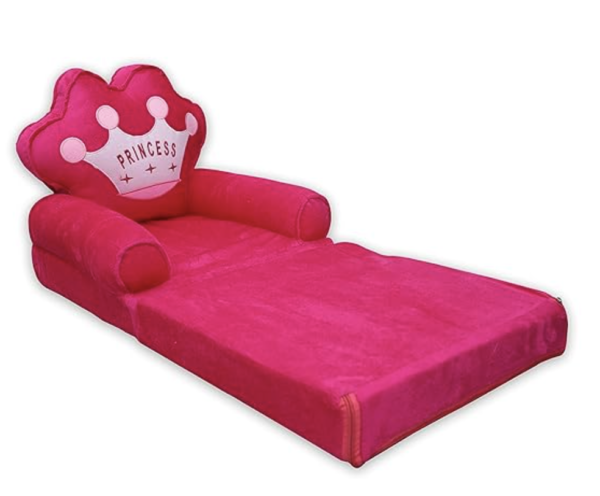 Screenshot 2026-07-04 at 1.16.57 AM Kids Fiber Foldable Cartoon Princess Sofa Cum Bed Small Baby Sofa Chair for Room Decoration Gift Purpose (0-1.5 Years)-Pink - 1 Seater