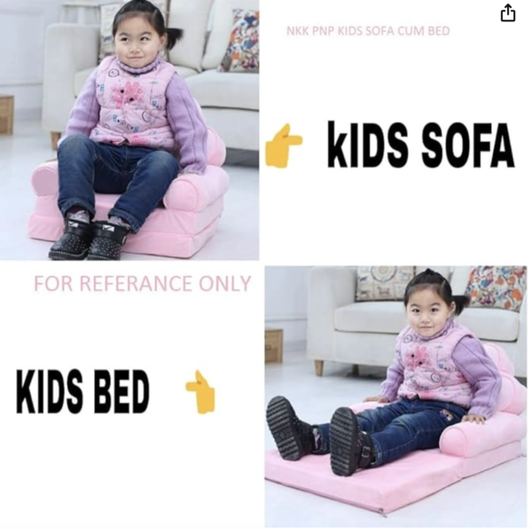 Screenshot 2026-07-04 at 1.17.07 AM Kids Fiber Foldable Cartoon Princess Sofa Cum Bed Small Baby Sofa Chair for Room Decoration Gift Purpose (0-1.5 Years)-Pink - 1 Seater