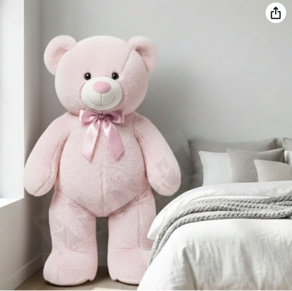 5 Feet Cream Giant Teddy Bear Soft, Plush, and Cuddly Stuffed Animal for Kids, Birthdays, Anniversaries, Valentine's Day, and Special Occasions Large Huggable