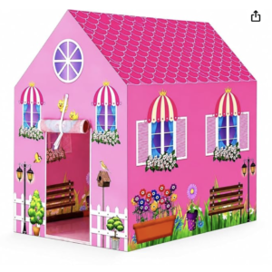 CUTE STONE 11 Rooms Huge Dollhouse with 2 Dolls and Colorful Light, 31" x 28" x 27" Dream House Doll House Dreamhouse Gift for Girls